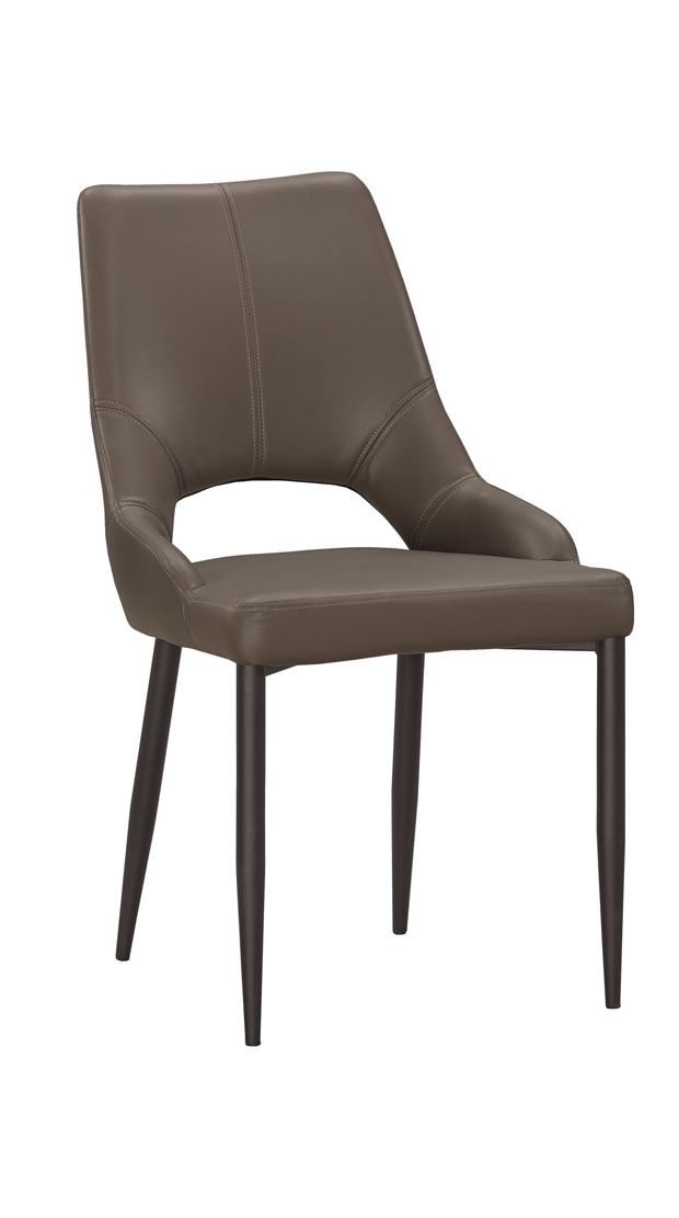 古瑟里餐椅-咖啡皮-五金腳