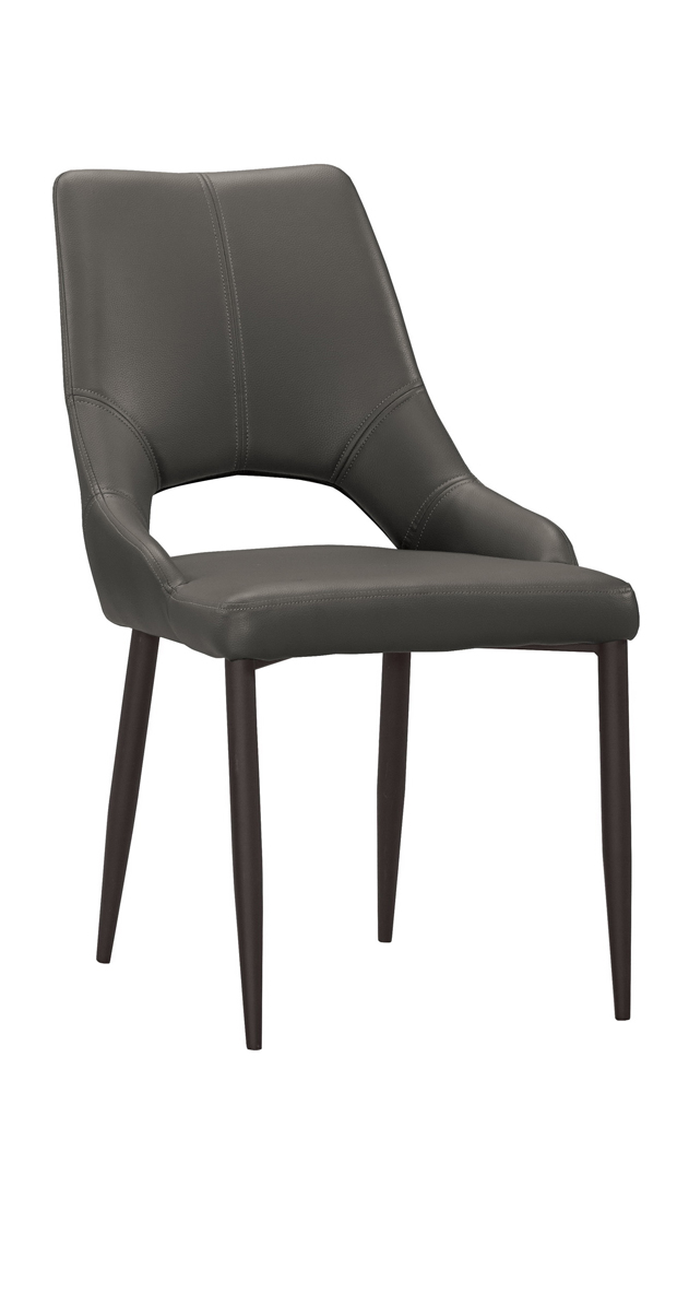 古瑟里餐椅-灰皮-五金腳