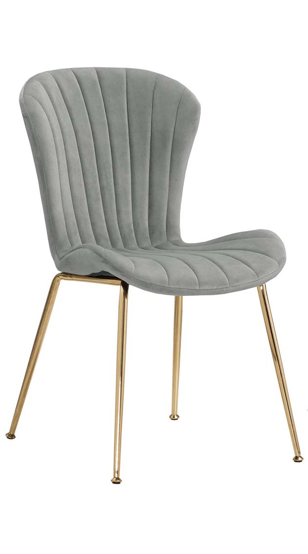 薇妮餐椅-灰色布-五金腳