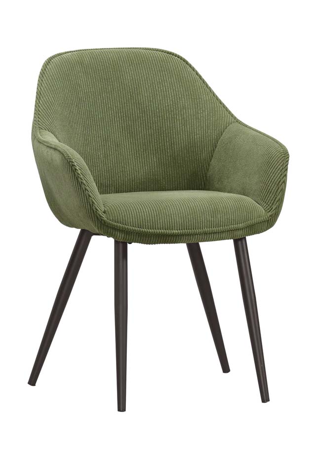 古德溫餐椅-綠色布-五金腳